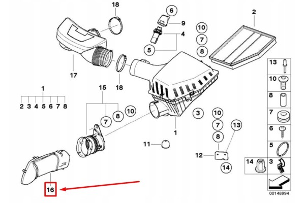Canal de admisión BMW 5 E60 13717521012 ORIGINAL