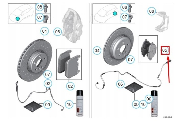 BMW M2 M3 M4 M5 Rear Brake Pad Repair Kit 34212284466