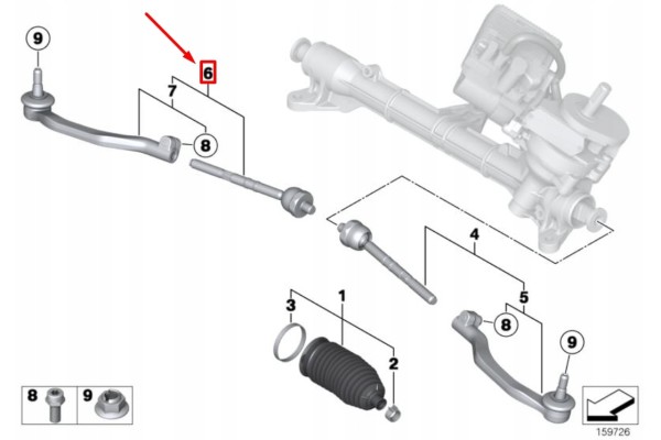 MINI CLUBMAN R55 Steering Rod Right 32106778548 Car type passenger cars