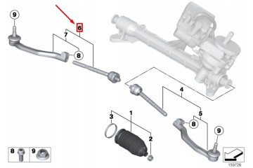 MINI CLUBMAN R55 Steering Rod Right 32106778548 Car type passenger cars