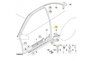 Front right door edge protection BMW E46 Catalog number of the part 51717161688