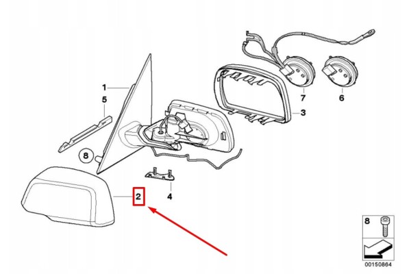 BMW X3 E83 Front Right Mirror Frame 51163412282 3412282ORIGINAL Part manufacturer BMW OE