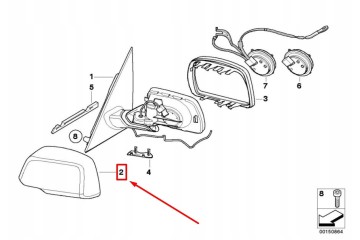 BMW X3 E83 Front Right Mirror Frame 51163412282 3412282ORIGINAL Part manufacturer BMW OE