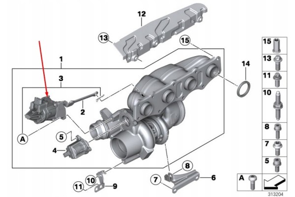 Actuador Wastegate Turbo BMW 3 F30 11657638783 7638783