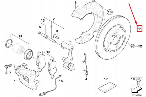 MINI CONVERTIBLE R52 Front ventilated brake disc 34116774984 6774984 Catalog number of the part 34116774984