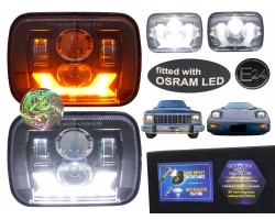 2 Lamps 5x7 7x6 inch E approval LED OSRAM 144 lm W JEEP XJ