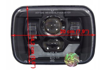 2 Lamps 5x7 7x6 inch E approval LED OSRAM 144 lm W JEEP XJ Installation side left right