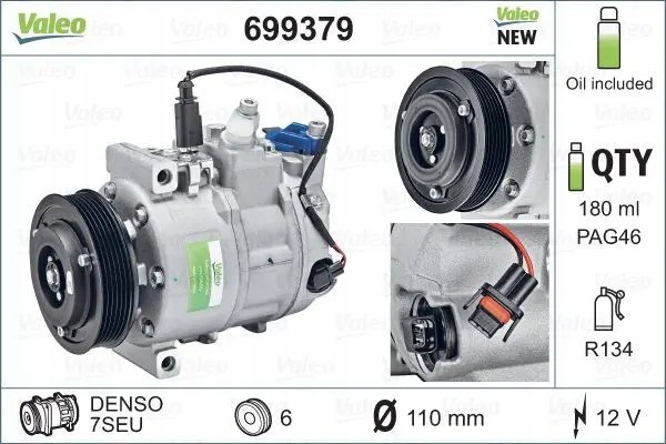 COMPRESSOR AIR CONDITIONING COMPRESSOR 699379 VALEO AUDI Packaging status original