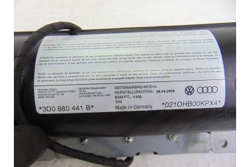 3D0880441B  AIRBAG LATERAL TRASERO IZQUIERDO VOLKSWAGEN PHAETON (3D3/3D7) TDI V6 4Motion (5 asientos) 2007 3D0880441B 199555 VOL