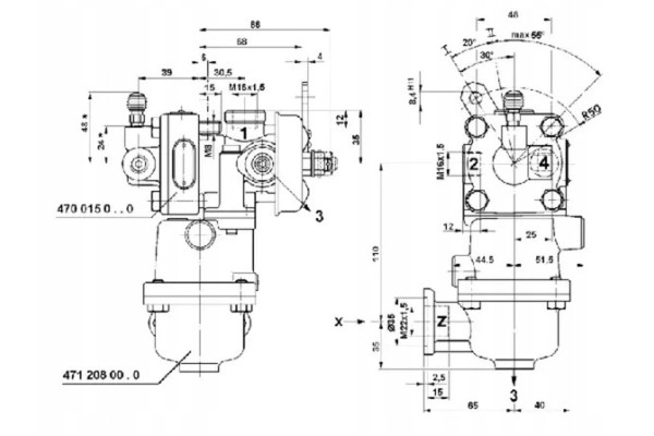 Wabco Zawor sterujacy przyczepy Customs tariff code 84818079