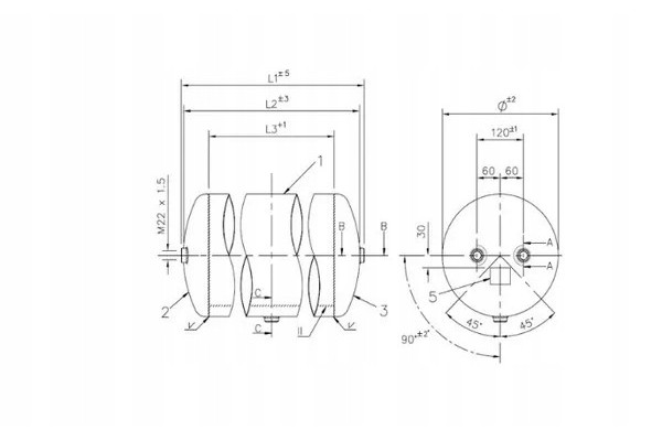 Air tank type C Part manufacturer Haldex