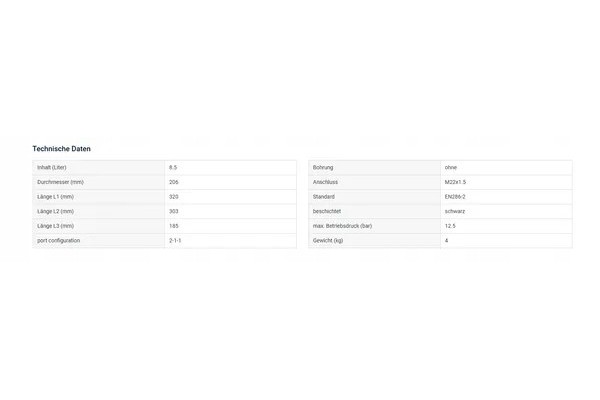 Air tank type C Catalog number of the part 030350109