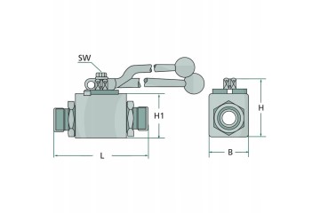 PISTER pack 5 Ball valve BKH 2 12L M18x1 5
