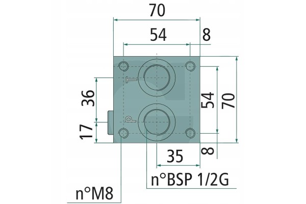 GRANIT base patron plate 4 times NG06 Catalog number of the part D5412210406020001