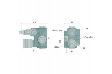 Walvoil BLB 3 Way Flow Control with DBV RF40 PV GU ZB Part manufacturer no brand