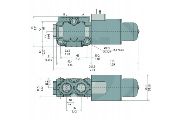 Walvoil Valve 3 2 way DWV E 08
