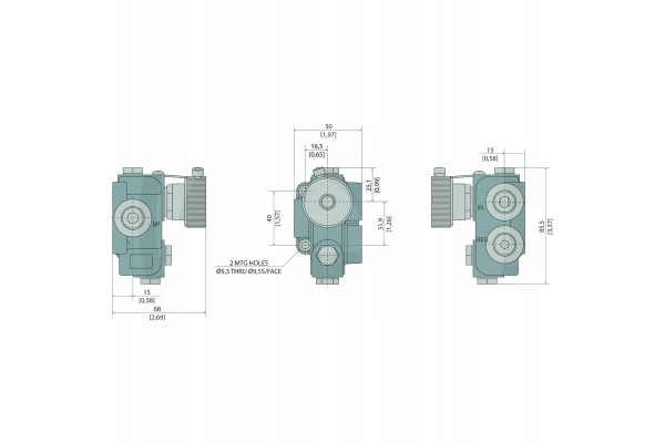 Webtec 3 Way Flow Control Valve VFD50 30 T 3 8 Part manufacturer no brand