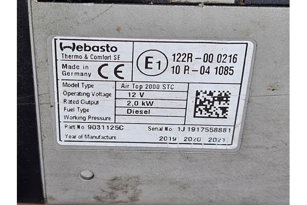 Webasto Air Top 2000 STC 12V diesel zestaw 2019 Multicontrol Part manufacturer Webasto