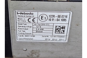 Webasto Air Top 2000 STC 12V diesel zestaw 2019 Multicontrol Part manufacturer Webasto