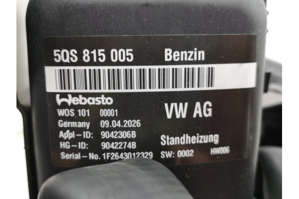 Calefactor estacionario Webasto para VW Tiguan III 5QS815005 Nuevo Ori