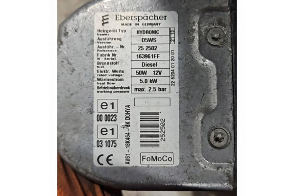 Parking heater Webasto Ford C MAX II E1031075 Car type passenger cars
