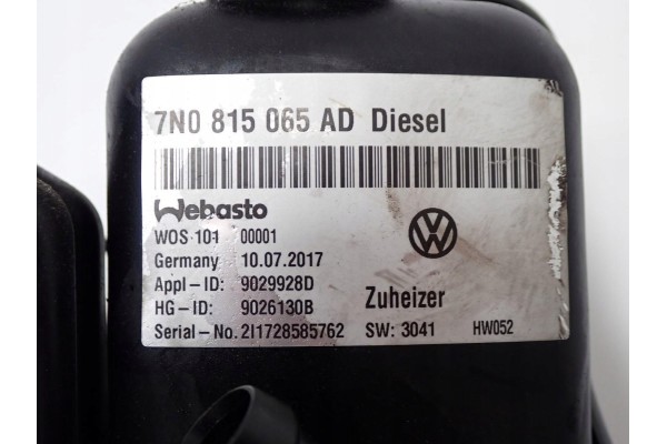 WEBASTO PARKING HEATER 7N0815065AD ALHAMBRA SHARAN II 7N 2 0 TDI 17R Catalog number of the original WERSJA EUROPEJSKA EUROPA EU 