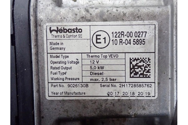 WEBASTO PARKING HEATER 7N0815065AD ALHAMBRA SHARAN II 7N 2 0 TDI 17R Car type passenger cars