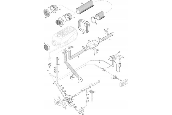 Sada topeni Airtronic S3 Commercial AS3 D2L 12V KOMPLET Customs tariff code 87089997