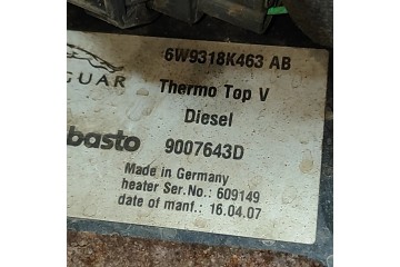 WEBASTO JAGUAR XJ X350 9007643D 33149529 2 7L 152kw 2007 Catalog number of the original 9007643D