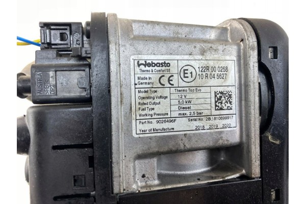 9026496F 9036497B Auxiliary packaging heater Webasto Volvo XC60 II Catalog number of the part 9026496F