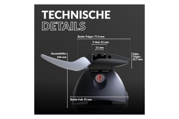 Baca Universal de 120 cm para Rieles de Techo Cerrados - Capacidad 90 