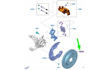 Disco de Freno Trasero FORD MUSTANG MK6 2380630 JR3C-2A315-AA ORIGINAL