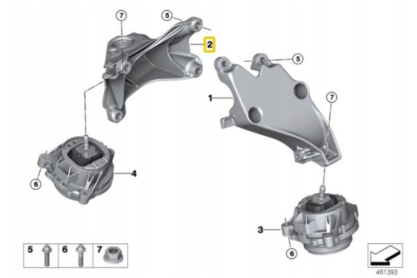 Right Engine Support BMW F20 F21 F22 F30 Original 22116859012 Car type undefined