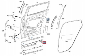 Lower right rear door trim Mercedes Benz GLB EQB A2477305603 new