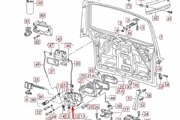 Cerradura Trasera de Maletero VW TRANSPORTER T5 7H0827426AA NUEVA ORIG