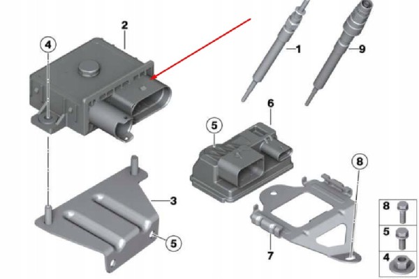 Relé de Bujías Incandescentes BMW 3 E90 E91 E92 E93 N57 12218591724 
