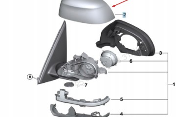 OE BMW MIRROR HOUSING BMW X5 F15 RIGHT Catalog number of the part 51167365114