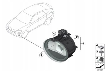 BMW X6 E71 E72 Front fog lamp 63177311351 7311351 Car type passenger cars