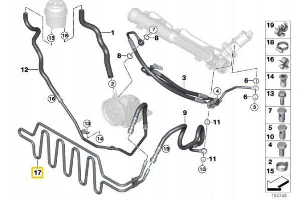 Steering Loop BMW E90 E91 E92 E93 Original 17217795456 Catalog number of the part 17217795456