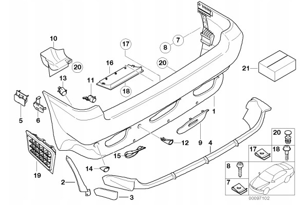 Primed cap cover left 51127062599 BMW E53 OE