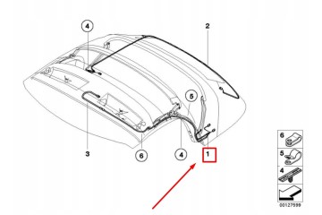 Cableado para techo plegable BMW Z4 Roadster E85 54347043906 ORIGINAL