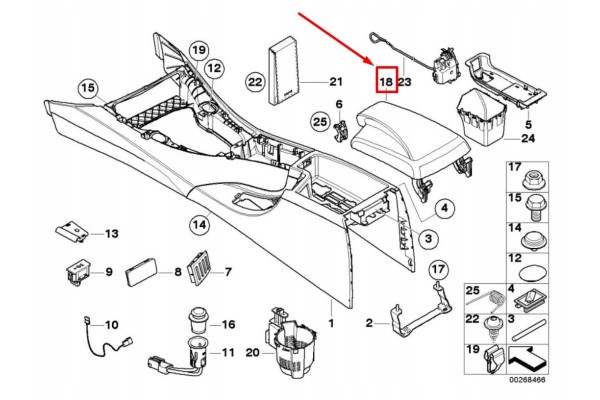 Reposabrazos para consola central BMW Serie 3 E90 51169133804 9133804 