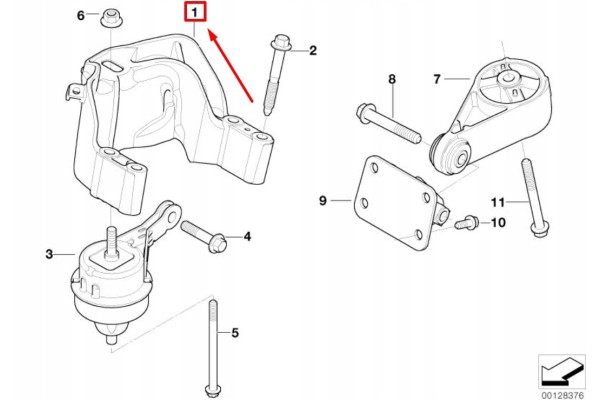 Soporte de Montaje del Motor MINI CABRIO R52 22116763252 6763252 ORIGI