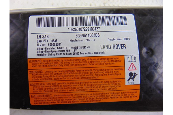 6G9N611D33DB AIRBAG LATERAL IZQUIERDO LAND ROVER FREELANDER (LR2) TD4 HSE 2007 6G9N611D33DB 197860 LAND ROVER - 3