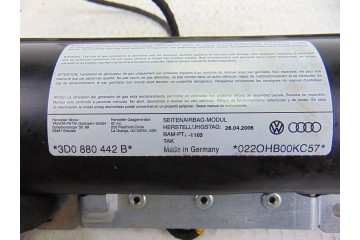 3D0880442B  AIRBAG LATERAL TRASERO DERECHO VOLKSWAGEN PHAETON (3D3/3D7) TDI V6 4Motion (5 asientos) 2007 3D0880442B 199554 VOLKS