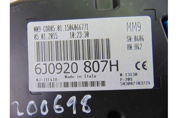 6J0920807H CUADRO INSTRUMENTOS SEAT IBIZA BERLINA (6J5) Reference 2015 6J0920807H 200698 SEAT - 1