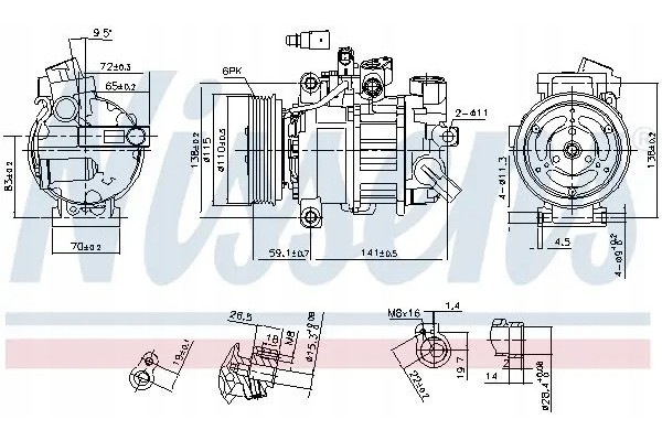 COMPRESSOR AIR CONDITIONING COMPRESSOR 890551 NISSENS Catalog number of substitutes Airstal 102 3126 Airstal 102 4414 Airstal 10
