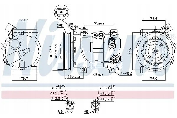 COMPRESSOR AIR CONDITIONING COMPRESSOR 890652 NISSENS Car type passenger cars