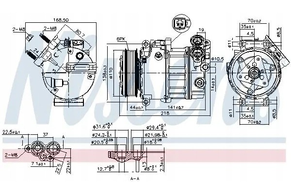 COMPRESSOR AIR CONDITIONING COMPRESSOR 890125 NISSENS EAN GTIN 5707286388024