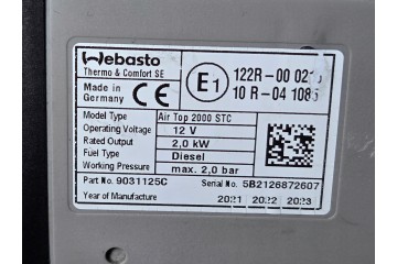 Webasto Air Top 2000 STC 12V - diésel, set 2021 Multicontrol HD